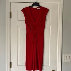 Calvin Klein ruched midi dress